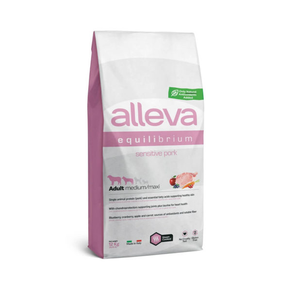 Alleva Equilibrium Dog Adult Sensitive Χοιρινό medium/maxi